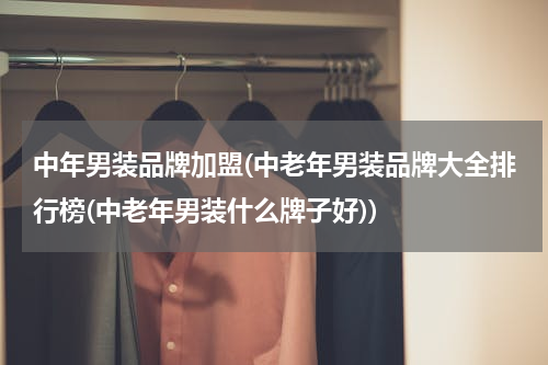 中年男装品牌加盟(中老年男装品牌大全排行榜(中老年男装什么牌子好))